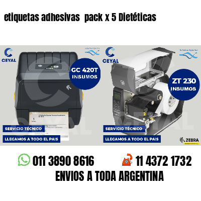 etiquetas adhesivas  pack x 5 Dietéticas