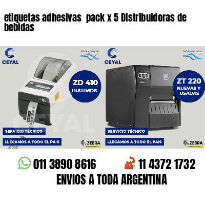 etiquetas adhesivas pack x 5 Distribuidoras de bebidas