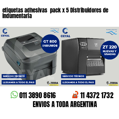 etiquetas adhesivas pack x 5 Distribuidores de indumentaria