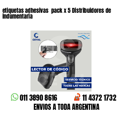 etiquetas adhesivas pack x 5 Distribuidores de indumentaria