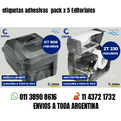 etiquetas adhesivas pack x 5 Editoriales