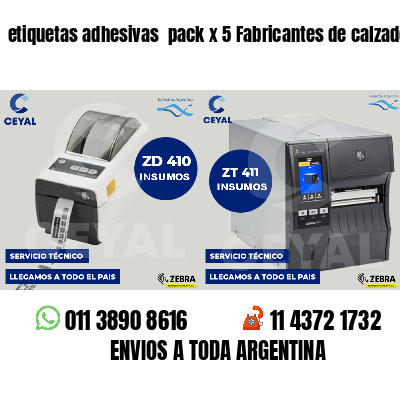 etiquetas adhesivas pack x 5 Fabricantes de calzado
