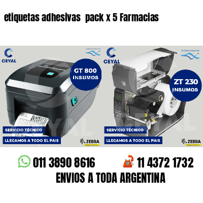 etiquetas adhesivas pack x 5 Farmacias