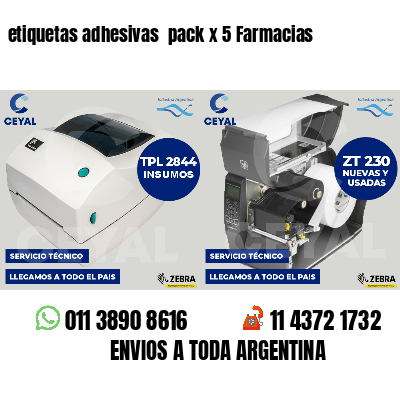 etiquetas adhesivas pack x 5 Farmacias