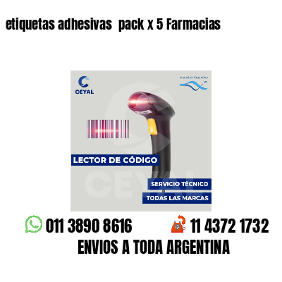 etiquetas adhesivas pack x 5 Farmacias