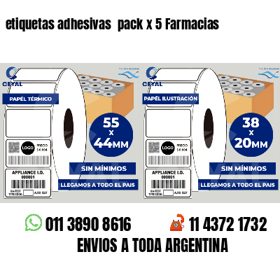 etiquetas adhesivas pack x 5 Farmacias