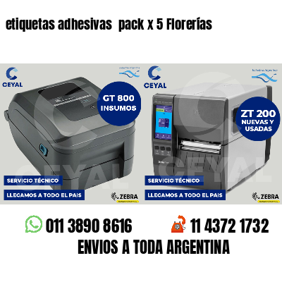 etiquetas adhesivas pack x 5 Florerías