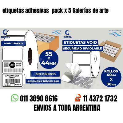etiquetas adhesivas  pack x 5 Galerías de arte