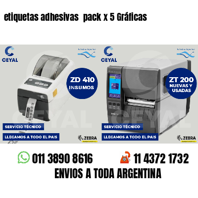 etiquetas adhesivas pack x 5 Gráficas