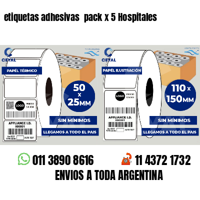 etiquetas adhesivas pack x 5 Hospitales