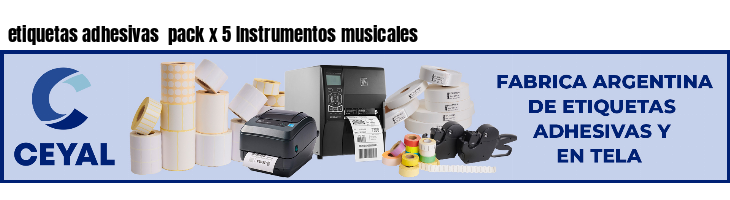 etiquetas adhesivas  pack x 5 Instrumentos musicales