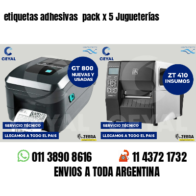 etiquetas adhesivas  pack x 5 Jugueterías