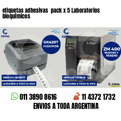 etiquetas adhesivas pack x 5 Laboratorios bioquímicos