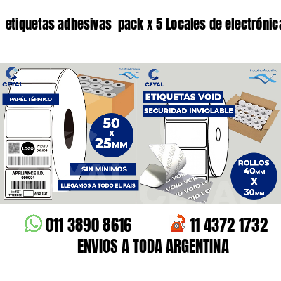 etiquetas adhesivas pack x 5 Locales de electrónica