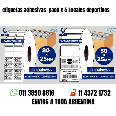 etiquetas adhesivas pack x 5 Locales deportivos