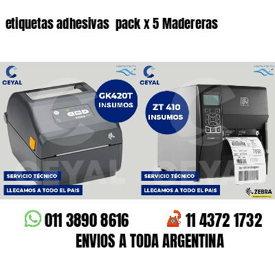 etiquetas adhesivas pack x 5 Madereras
