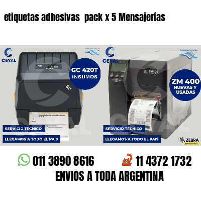 etiquetas adhesivas pack x 5 Mensajerías