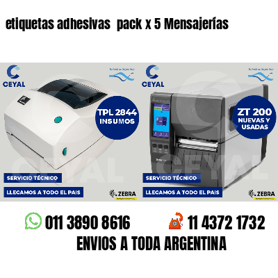 etiquetas adhesivas pack x 5 Mensajerías