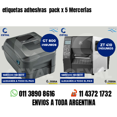 etiquetas adhesivas pack x 5 Mercerías