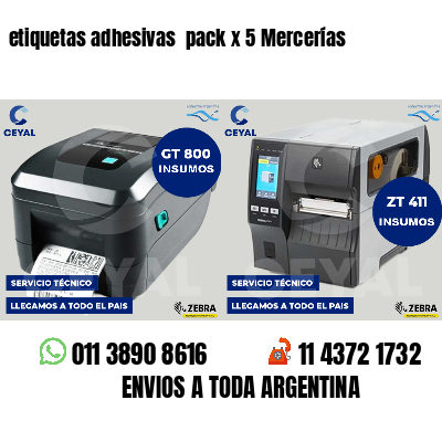etiquetas adhesivas pack x 5 Mercerías