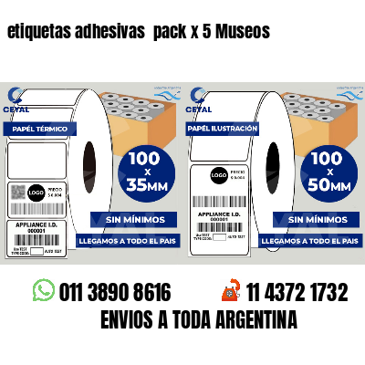 etiquetas adhesivas pack x 5 Museos