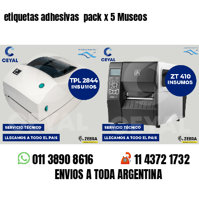 etiquetas adhesivas pack x 5 Museos