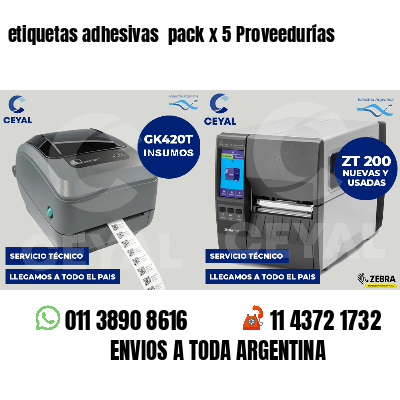 etiquetas adhesivas pack x 5 Proveedurías