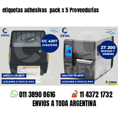 etiquetas adhesivas pack x 5 Proveedurías