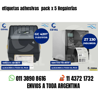 etiquetas adhesivas pack x 5 Regalerías