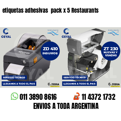 etiquetas adhesivas pack x 5 Restaurants