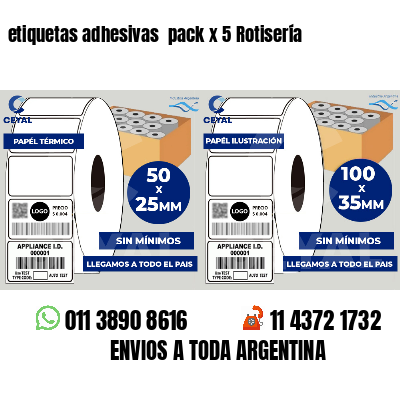 etiquetas adhesivas pack x 5 Rotisería