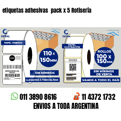 etiquetas adhesivas pack x 5 Rotisería
