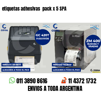 etiquetas adhesivas pack x 5 SPA
