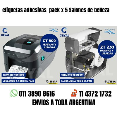 etiquetas adhesivas  pack x 5 Salones de belleza