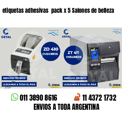 etiquetas adhesivas pack x 5 Salones de belleza