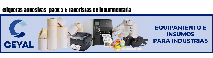 etiquetas adhesivas pack x 5 Talleristas de indumnentaria