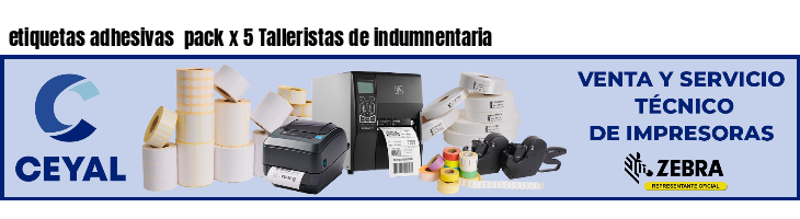 etiquetas adhesivas  pack x 5 Talleristas de indumnentaria