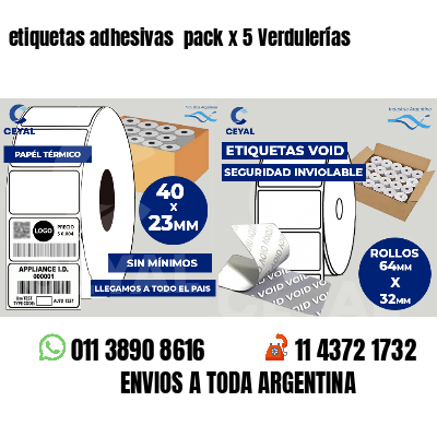 etiquetas adhesivas pack x 5 Verdulerías
