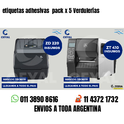 etiquetas adhesivas pack x 5 Verdulerías