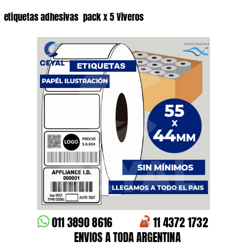 etiquetas adhesivas  pack x 5 Viveros