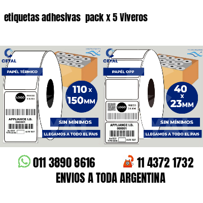 etiquetas adhesivas pack x 5 Viveros