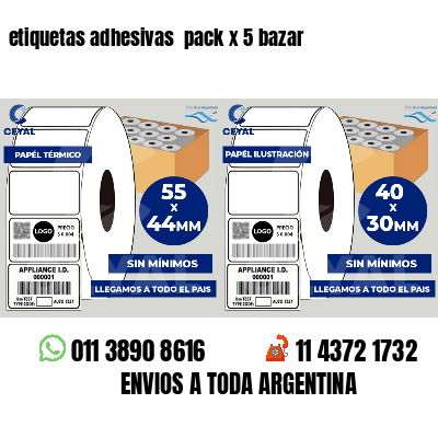 etiquetas adhesivas pack x 5 bazar