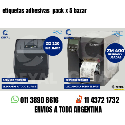 etiquetas adhesivas pack x 5 bazar