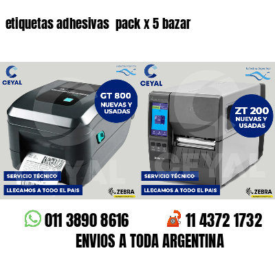 etiquetas adhesivas pack x 5 bazar