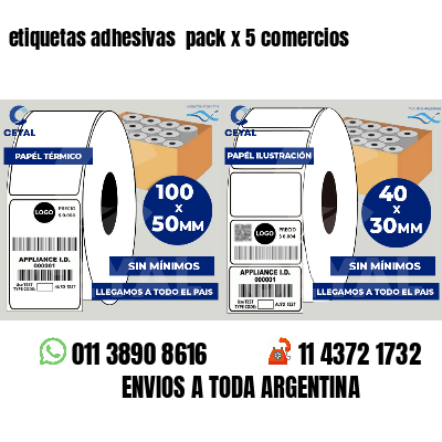 etiquetas adhesivas pack x 5 comercios