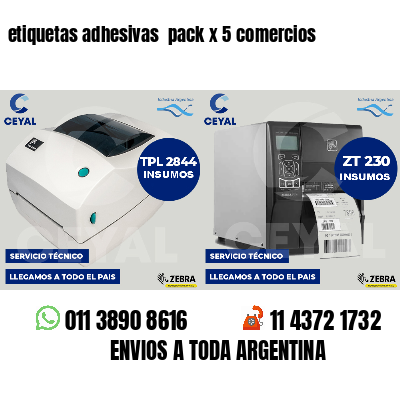 etiquetas adhesivas pack x 5 comercios