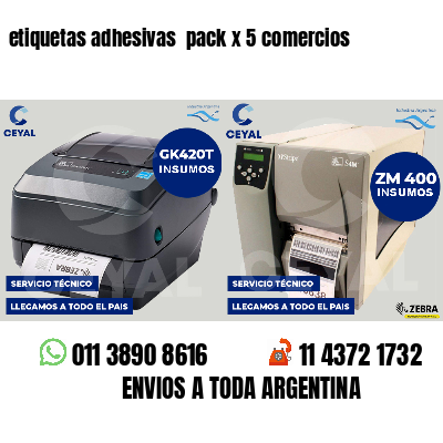 etiquetas adhesivas pack x 5 comercios