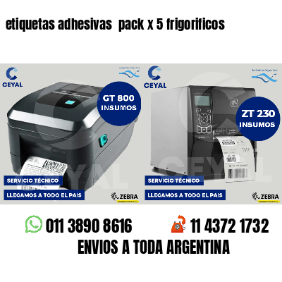 etiquetas adhesivas pack x 5 frigorificos