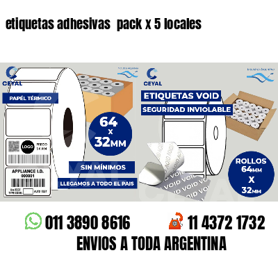 etiquetas adhesivas  pack x 5 locales