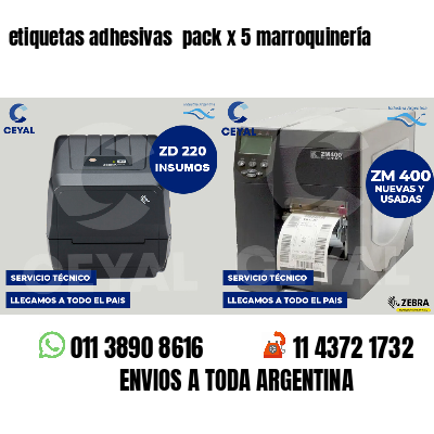 etiquetas adhesivas pack x 5 marroquinería